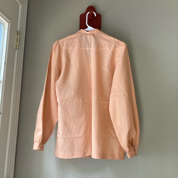 Vintage Eva Peach Button Down Collared Shirt M - Picture 4 of 5